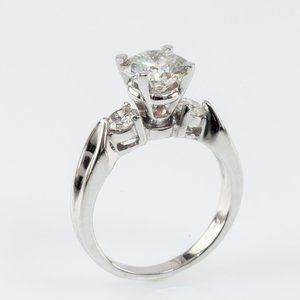1.30 carat Round Brilliant Diamond Platinum Engagement Ring Size 5.75